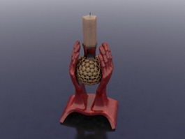 Hand shaped candle holder 3d model preview