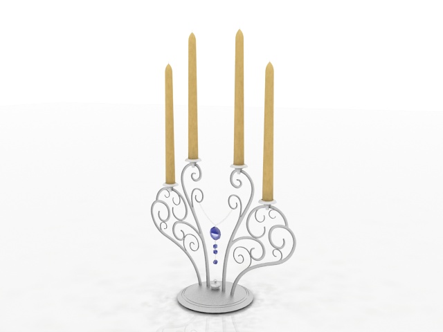 Vintage candle tree 3d rendering