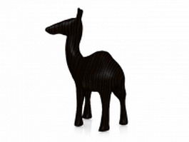 Wood carving camel 3d model preview