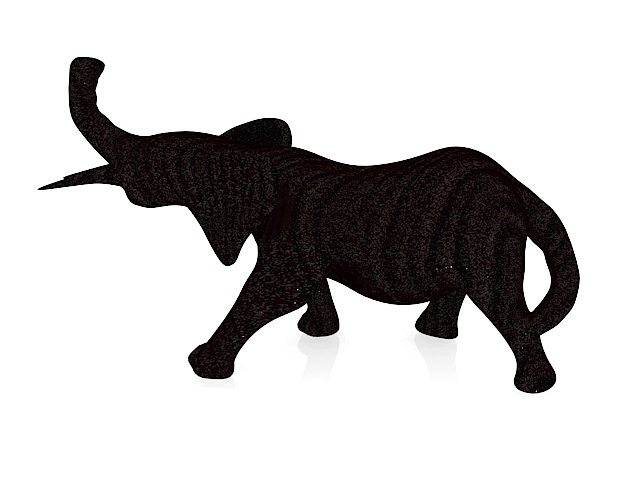 Black wood elephant 3d rendering