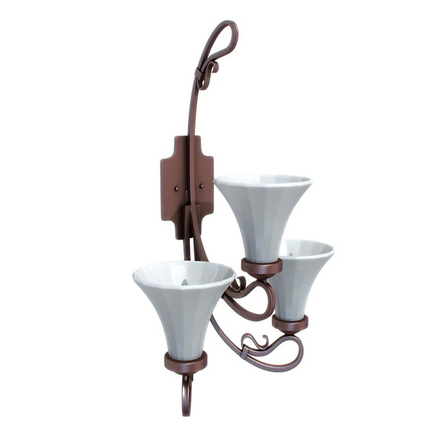 Antique copper wall lamp 3d rendering