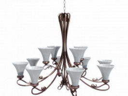 Classic chandelier pendant lighting 3d model preview