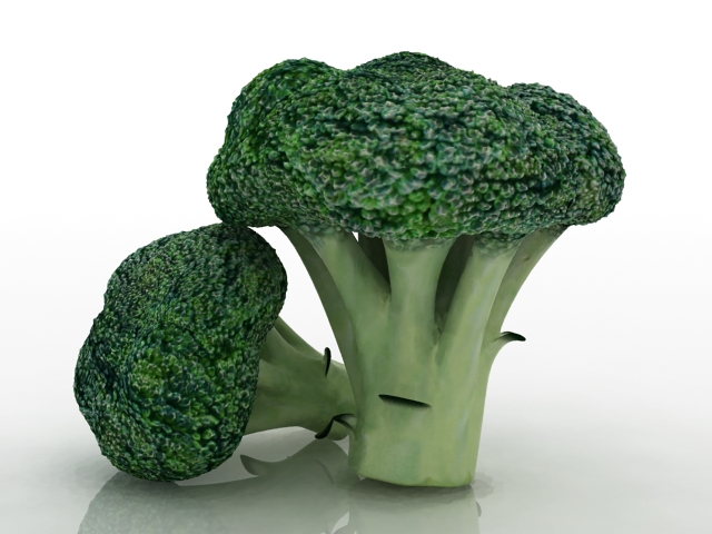 Broccoli flower heads 3d rendering
