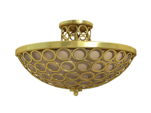Brass semi flush ceiling lights 3d rendering