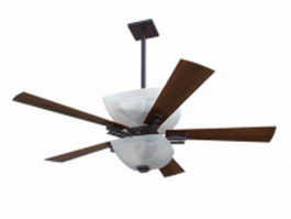 Ceiling fan with lights 3d preview