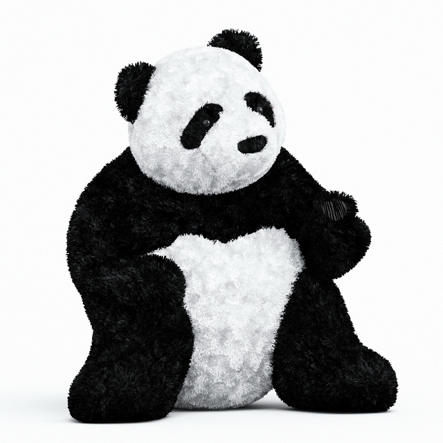 Giant panda plush toy 3d rendering
