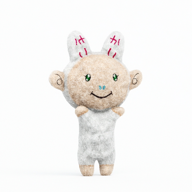Plush stuffed animal 3d rendering