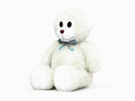 Stuffed white bear 3d model preview