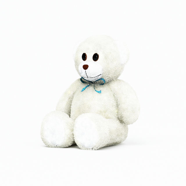 Stuffed white bear 3d rendering