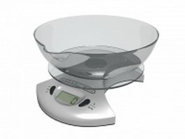 Digital kitchen scale 3d model preview