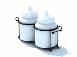 Ceramic sugar pots 3d preview
