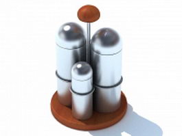 Stainless steel seasoning storage sets 3d preview