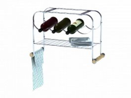 Dish and wine rack 3d model preview