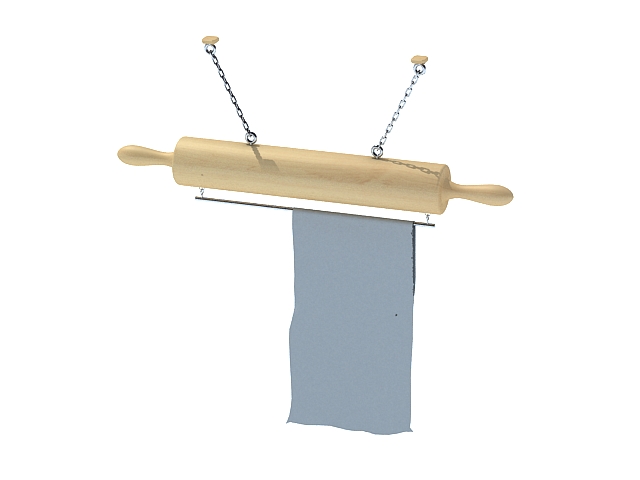 Wooden towel rack 3d rendering