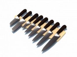 Kitchen knife sets with cutting board 3d preview