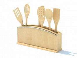 Kitchen utensil holder 3d model preview
