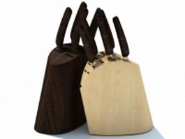 Wooden kitchen knife holders 3d model preview
