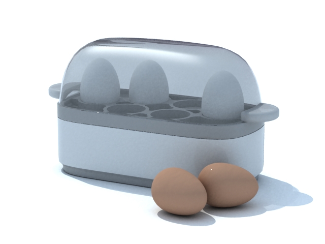 Egg boiler 3d rendering