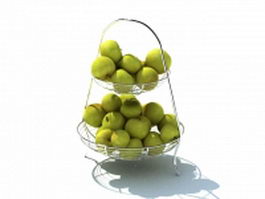 Stainless steel fruit dish 3d preview