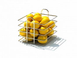 Metal wire fruit basket 3d model preview