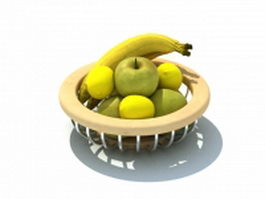 Fruit basket 3d model preview