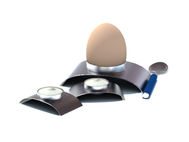Stainless steel egg poacher 3d rendering