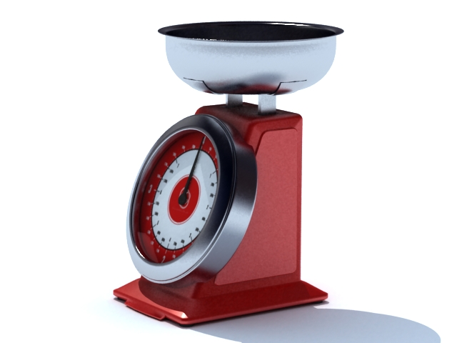 Food scale for kitchen 3d rendering