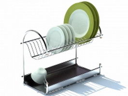 Wire plate rack 3d model preview