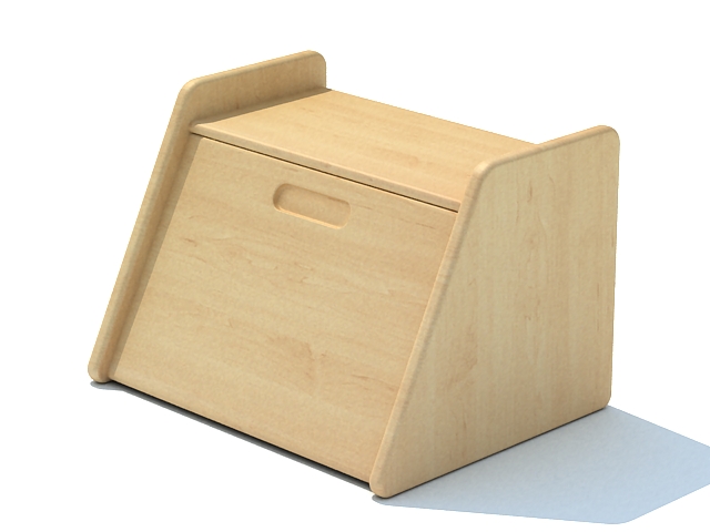 Wooden tableware box 3d rendering