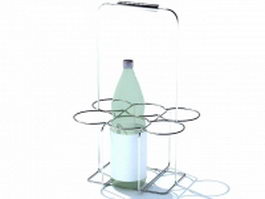 Wire wine holder rack 3d preview