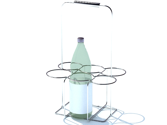 Wire wine holder rack 3d rendering