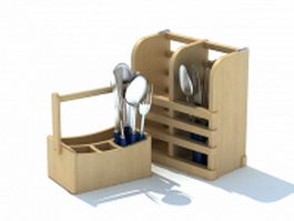 Cutlery holders for table 3d model preview