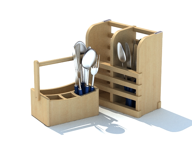 Cutlery holders for table 3d rendering