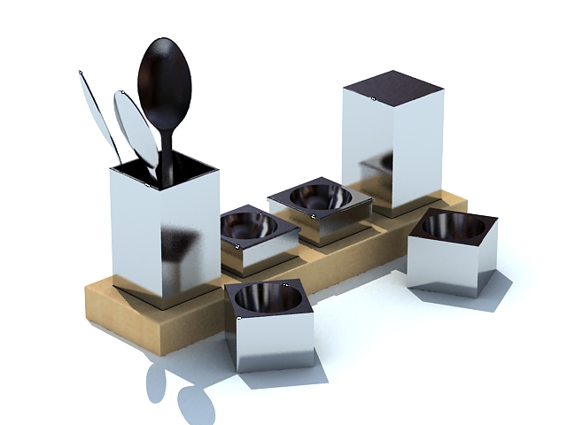 Cutlery holder 3d rendering