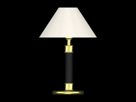 Black & brass table lamp 3d rendering