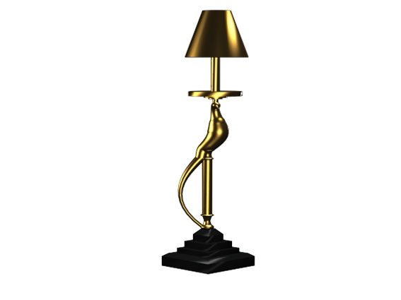 Gold bird table lamp 3d rendering