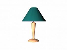 Wood table lamp 3d model preview