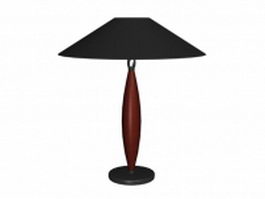 Rustic wood table lamp 3d model preview