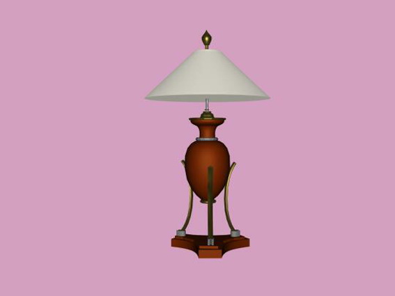 Antique decorative table lamp 3d rendering