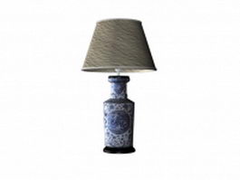 Vintage ceramic table lamp 3d model preview