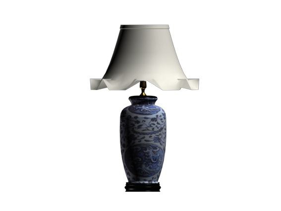 Blue white ginger jar lamp 3d rendering