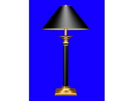 Black table lamp for living room 3d model preview