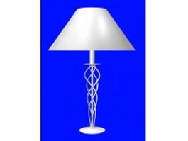 White metal table lamp 3d model preview