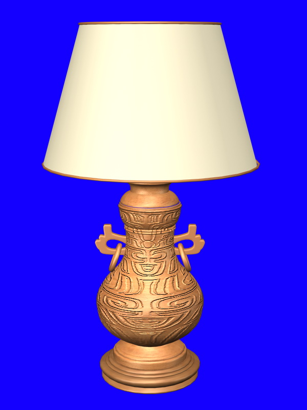 Antique Asian table lamp 3d rendering