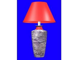 Red table lamp 3d model preview