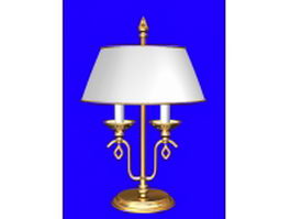 Brass candlestick table lamp 3d model preview