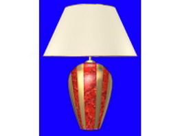 Red ceramic table lamp 3d model preview