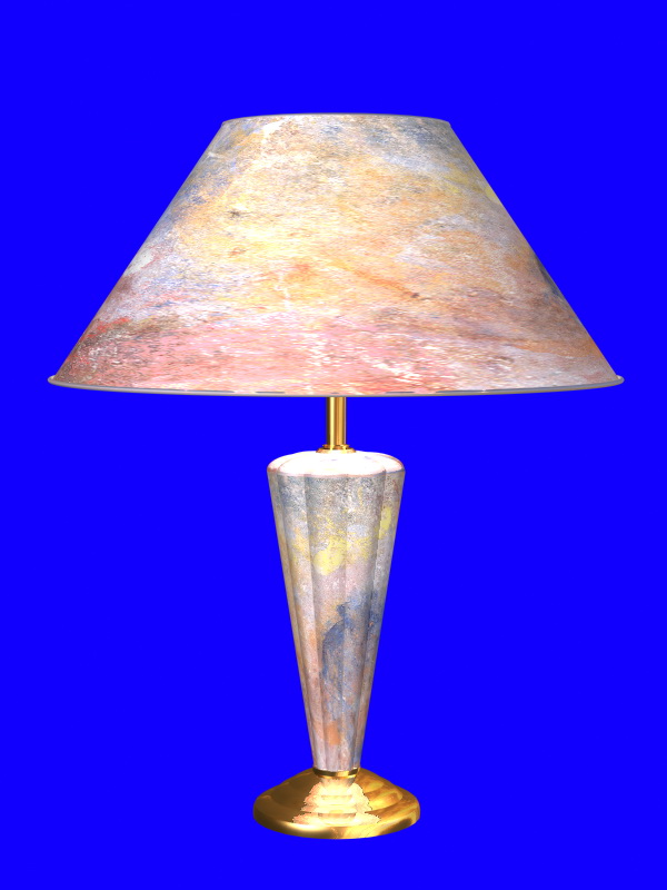 Vintage marble table lamp 3d rendering