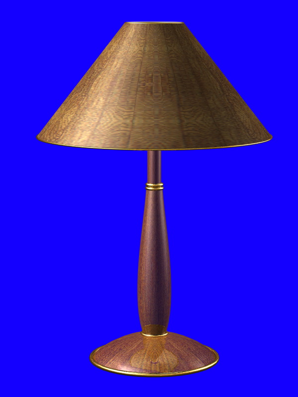 Vintage wood lamp 3d rendering