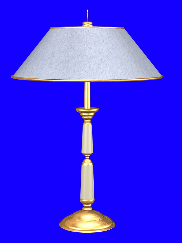 Classic brass table lamp 3d rendering